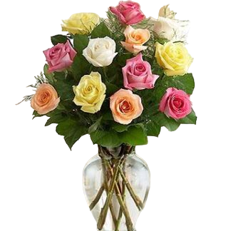 15 multi-colored roses | Flower Delivery Belgorod