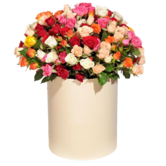 Mixed roses in a hatbox | Flower Delivery Belgorod